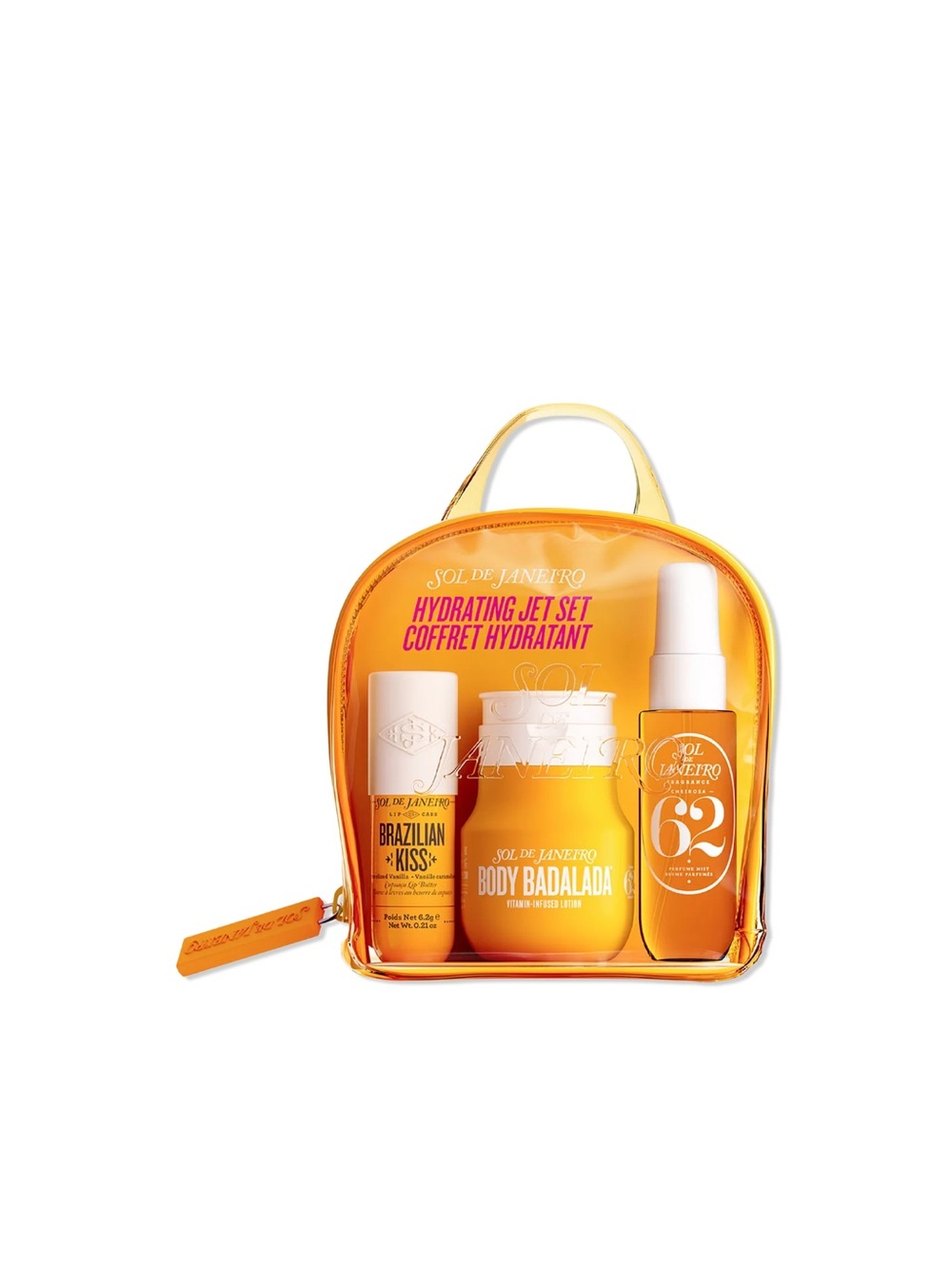 NWT Sol de Janeiro Yellow & Orange Hydrating Jet Set Pouch - Picture 2 of 3
